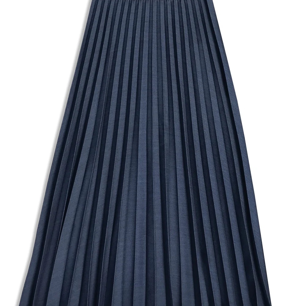 Classic Six- Marilyn Accordion Pleated Skirt in Denim